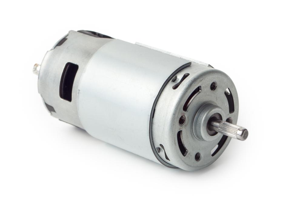 silver industrial DC motor
