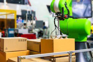 pick and place industrial robotics in assembly line