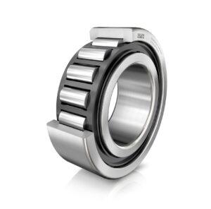 Cylindrical roller bearing showing an open cross section. 